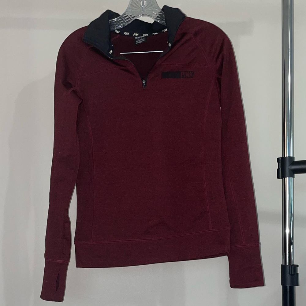 PINK Quarter Zip with thumb hole